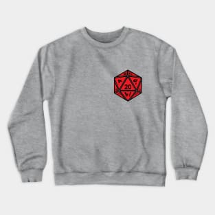 (Pocket) Red D20 Dice (Black Outline) Crewneck Sweatshirt